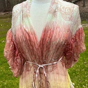 luxury semi-sheer robe dress - lingerie